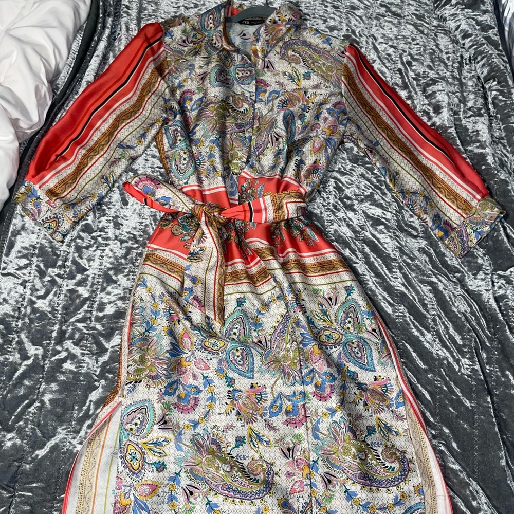 Zara button down long dress
